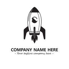 Rocket silhouette logo company design vector illustration