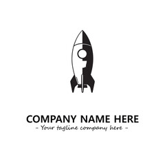 Rocket silhouette logo company design vector illustration