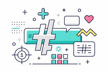 broken hashtag symbol icon