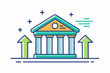 bank building outline icon