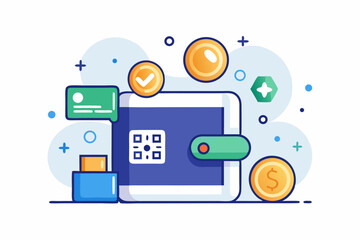 digital wallet qr code scanner icon