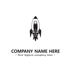 Rocket silhouette logo company design vector illustration