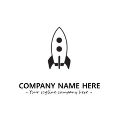 Rocket silhouette logo company design vector illustration
