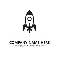 Rocket silhouette logo company design vector illustration