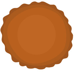Abstract Brown Circular Design Element, Rustic Texture, Top View