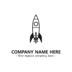 Rocket silhouette logo company design vector illustration