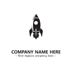 Rocket silhouette logo company design vector illustration