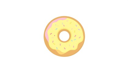 Obraz premium A Delicious Yellow Donut with Sprinkles and Pink Icing