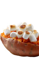 Delicious sweet potato topped with marshmallows.