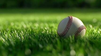 Baseball on grass