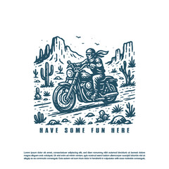 Vintage retro hand drawn old vintage motor sport across the wild 