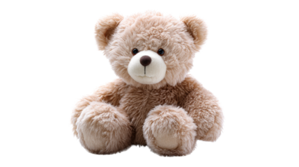 Cute teddy bear plush toy sitting on the floor.