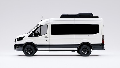 White camper van profile, side view