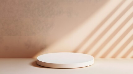 Minimalist circular podium with soft shadow play