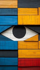 Colorful wooden eye