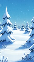 Fototapeta premium Winter's Whisper: A Digital Painting