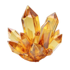 A cluster of golden crystals isolated on transparent background.png white background