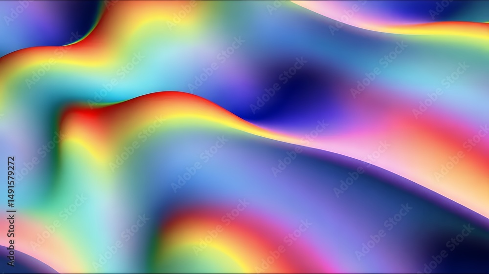 Poster vibrant waves of color blend in this flowing gradient with smooth transitions and fluid movements.