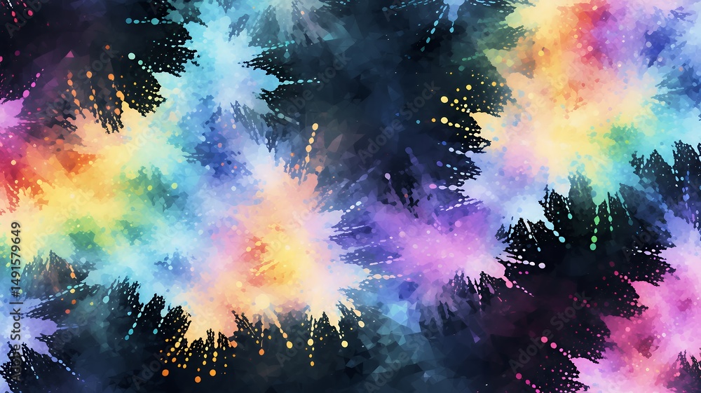 Aufkleber a dynamic abstract watercolor explosion of vibrant colors creating a captivating, artistic display.