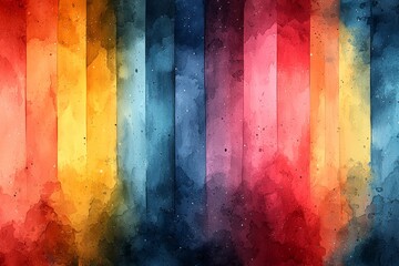 Obraz premium Watercolor pastel rainbow stripes pattern on soft pastel background