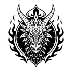 Fototapeta premium Tribal Dragon Head Vector Illustration
