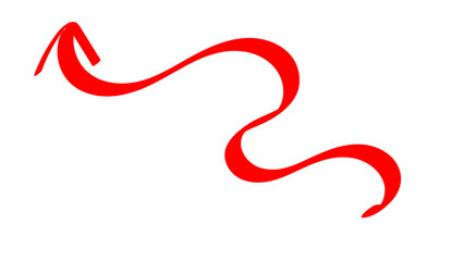 Hand-drawn swirling arrows Hand-drawn simple lines. red arrow with transparent background. vector illustration