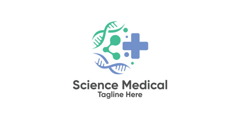 logo design combination genetic and plus,logo design medical,science,symbol,icon,idea,creative.