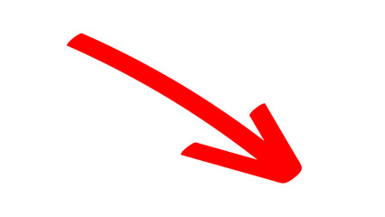 Hand-drawn swirling arrows Hand-drawn simple lines. red arrow with transparent background. vector illustration