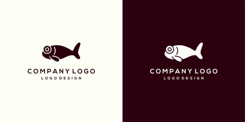 Fish Minimalist Logo for Company or Brand, colorful silhouette design type