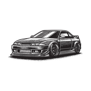 japan drift modification vector illustration