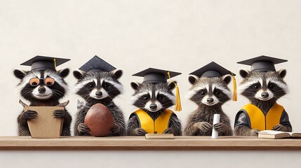 卒業式のアライグマたち