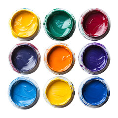 Vibrant Paint Colors: Stock Photo on transparent background