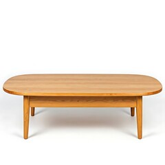 Fototapeta premium Scandinavian pine coffee table, front view.