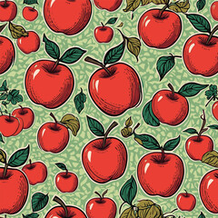 comic style vector apple pattern