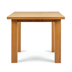  Simple wooden bistro table, front view.