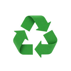 Green recycling symbol with three arrows
