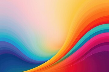 A vibrant abstract image with colorful, wavy lines blending into a smooth gradient background.