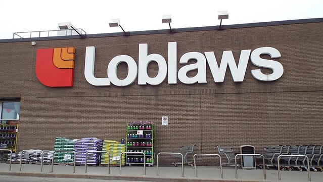 Ottawa, ON, Canada-May 16,2025: The exterior of a "Loblaws grocery store" at 2085 Carling Avenue.
