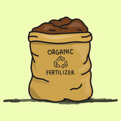 Compost life cycle or organic waste infographic doodle hand drawn style.