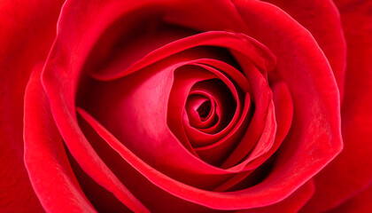 Close-Up View of Vibrant Red Rose Petals Showcasing Natural Beauty