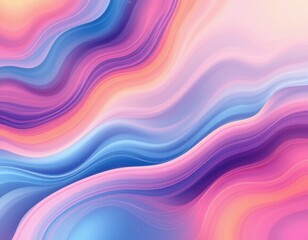 Obraz premium Soft pastel waves and flowing abstract lines create a dreamy, colorful background with a tranquil aesthetic.
