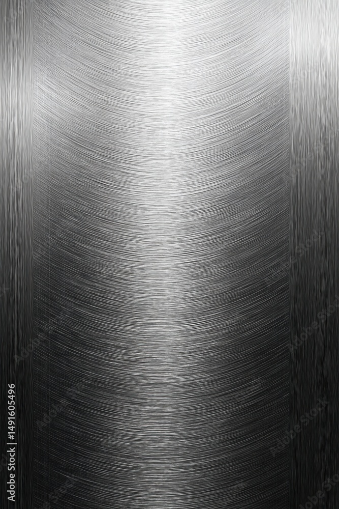 Poster brushed metal texture close-up showing circular grain pattern with vertical edge detail abstract ind