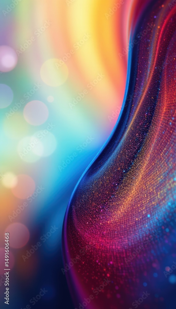 Aufkleber a vibrant abstract image with swirling, sparkling colors and soft glowing bokeh lights in the backgr