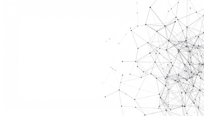 Fototapeta premium Abstract network design with interconnected dots and lines, creating a visually striking pattern against a minimalist background