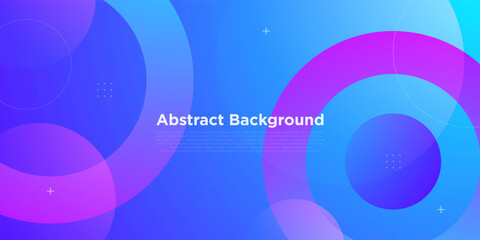 Abstract colorful blue and purple gradient background. Trendy circle shapes overlap geometric pattern background. Eps10 vector