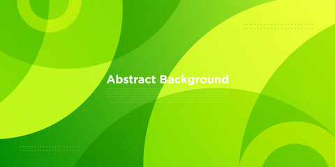 Abstract colorful green overlap circle background. Trendy shapes color pattern design. Simple banner background. Eps10 vector