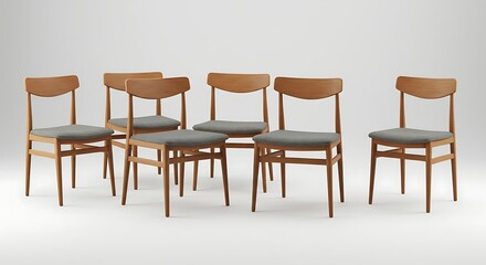 Modern wooden dining chairs set
