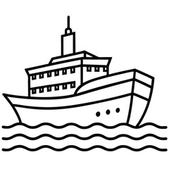 Obraz premium ship on water on white background 