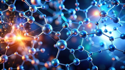 Molecular Structure with Glowing Light Particles, Genetic Code