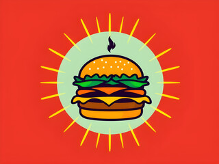 burger isolated vector, burger cartoon art, burger bun illustration, burger logo design, tasty hamburger clipart, burger with meat patty, burger with sauce, burger menu illustration, classic fast food